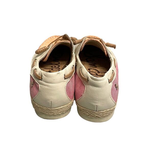 SAM EDELMAN Sebastian Canvas Boat Slip On Shoes Pink Orange White 7.5 - Picture 9 of 12